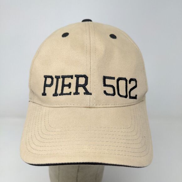 Otto Men's Pier 502 Strapback Hat Tan OSFM Embroidered Logo Spell Out - Picture 3 of 12